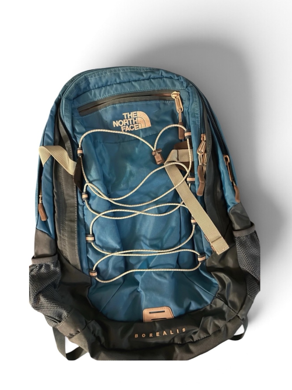 The North Face Blue and Light Blue Borealis Backpack with Laptop Slot